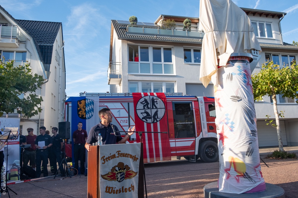 Ansprache von Abteilungskommdanant Marco Friz, stellvertretend für Rainer Kircher (Bild: CarinaKircher)